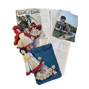 1951 Dolls & Dolls Starbook American Thread Co. Crochet Clothes SET VTG MCM 8"